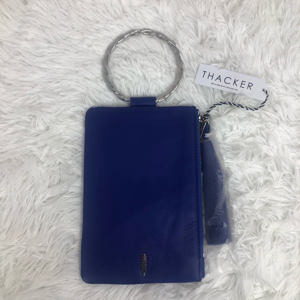 THACKER Leather Clutch with Twisted Ring Handle - Picture 4 of 5